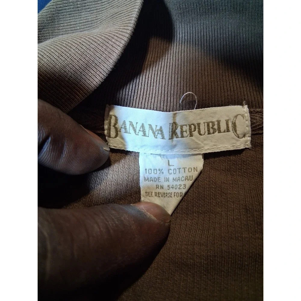 Banana Republic Civilian‎ Reserves Men's Brown Zip-Up Sweater Size L Vintage 90s